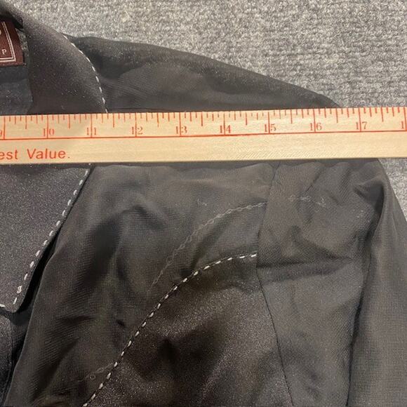 Cowgirl Up Black Sheer Long Sleeve Blouse Top Stitch Western Chic Womens Medium - Picture 10 of 11